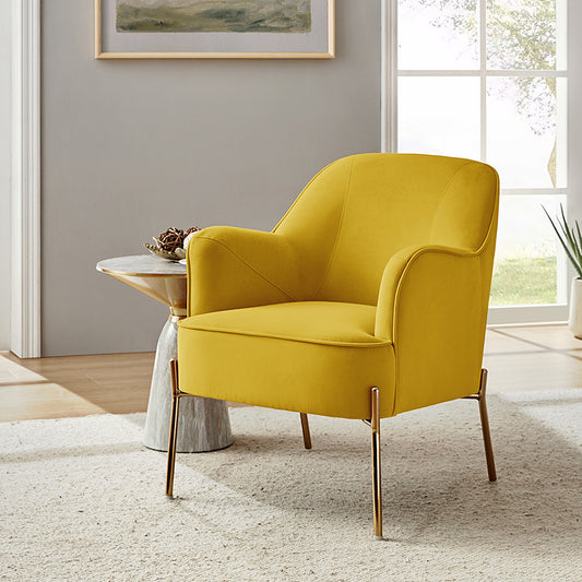 Marina 26" Wide Contemporary Velvet Armchair with Recessed Arms