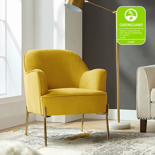 Marina 26" Wide Contemporary Velvet Armchair with Recessed Arms