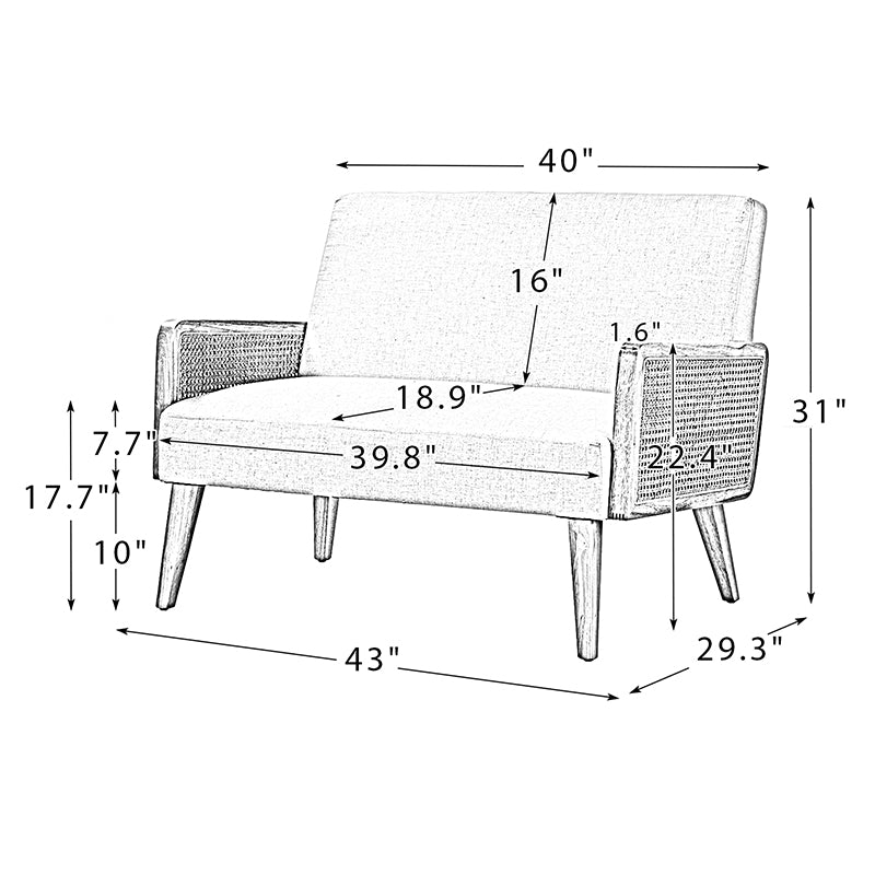 Sybil Rattan Armed Loveseat