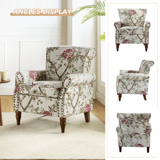 Artemisa Modern Floral Pattern Upholstered Armchair