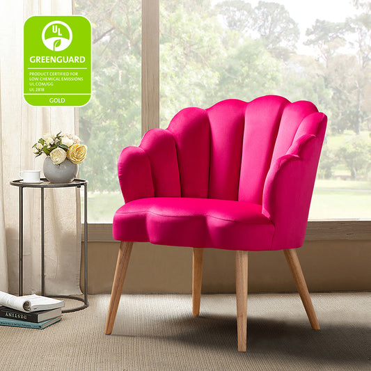 Ariel Scalloped Velvet Armchair