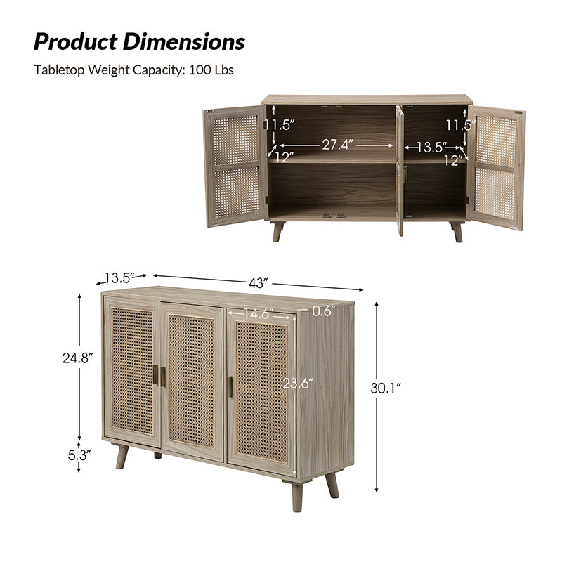 Dario 3-Door Accent Cabinet