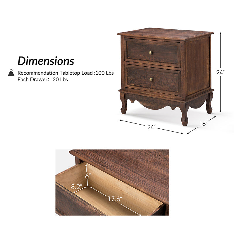 Galatea 24" Tall 2 - Drawer Nightstand