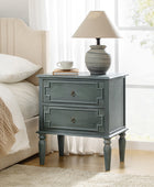 Joah 28"Tall Farmhouse 2-Drawer End Table with Built-in Charging