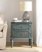 Joah 28"Tall Farmhouse 2-Drawer End Table with Built-in Charging