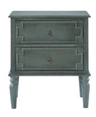 Joah 28"Tall Farmhouse 2-Drawer End Table with Built-in Charging