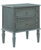 Joah 28"Tall Farmhouse 2-Drawer End Table with Built-in Charging