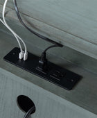 Joah 28"Tall Farmhouse 2-Drawer End Table with Built-in Charging