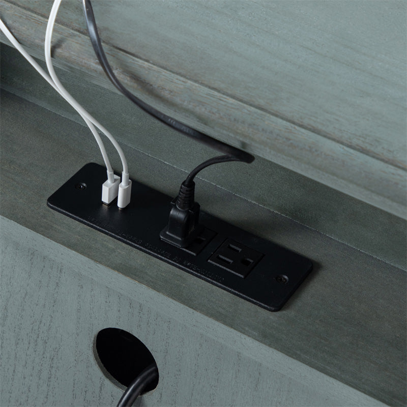 Joah 28"Tall Farmhouse 2-Drawer End Table with Built-in Charging