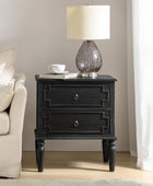 Joah 28"Tall Farmhouse 2-Drawer End Table with Built-in Charging