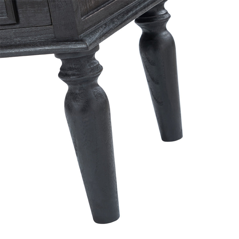 Joah 28"Tall Farmhouse 2-Drawer End Table with Built-in Charging