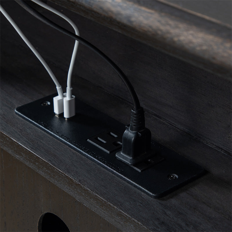 Joah 28"Tall Farmhouse 2-Drawer End Table with Built-in Charging