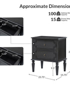 Joah 28"Tall Farmhouse 2-Drawer End Table with Built-in Charging