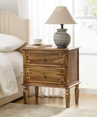 Joah 28"Tall Farmhouse 2-Drawer End Table with Built-in Charging