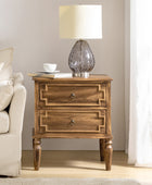 Joah 28"Tall Farmhouse 2-Drawer End Table with Built-in Charging