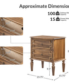 Joah 28"Tall Farmhouse 2-Drawer End Table with Built-in Charging