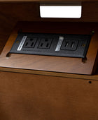 Lilian 2 - Drawer Mid Century Nightstand with Built-in Outlets