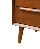 Lilian 2 - Drawer Mid Century Nightstand with Built-in Outlets