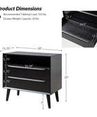 Lilian 2 - Drawer Mid Century Nightstand with Built-in Outlets