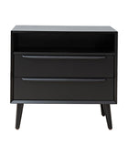 Lilian 2 - Drawer Mid Century Nightstand with Built-in Outlets
