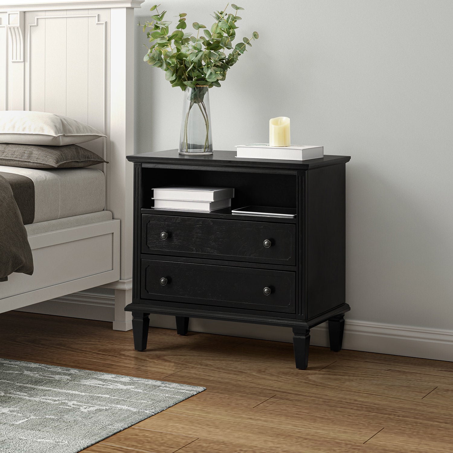 Gaspard 2 - Drawer Solid Wood Nightstand