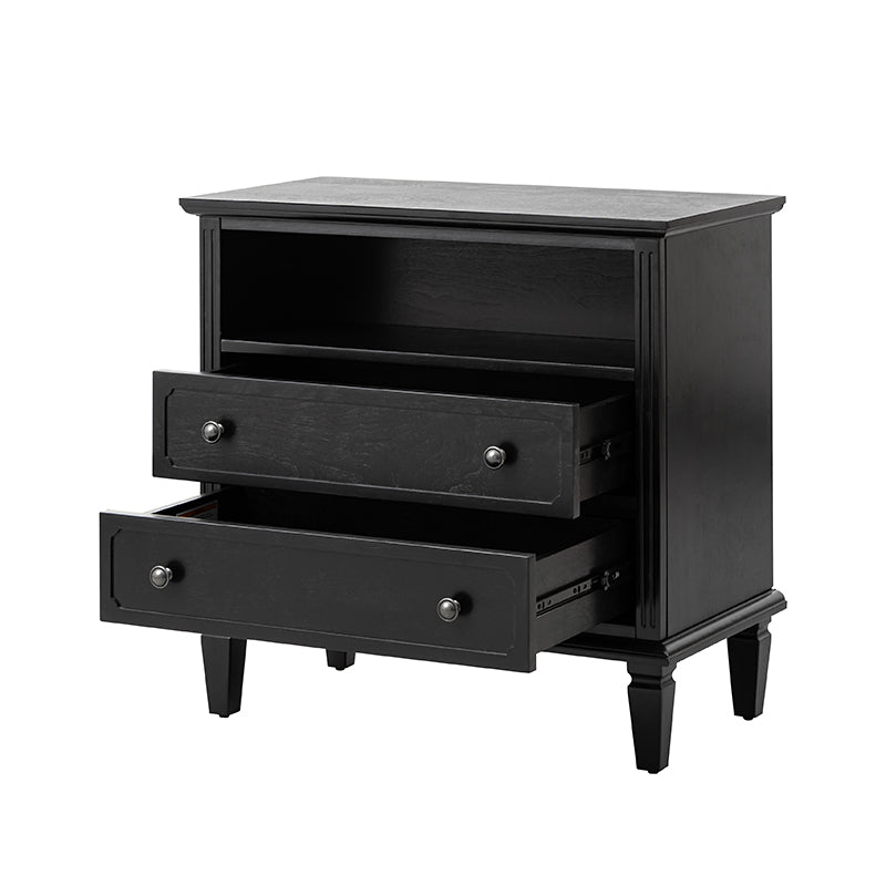 Gaspard 2 - Drawer Solid Wood Nightstand