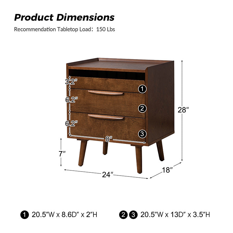 Janet 3 - Drawer Nightstand