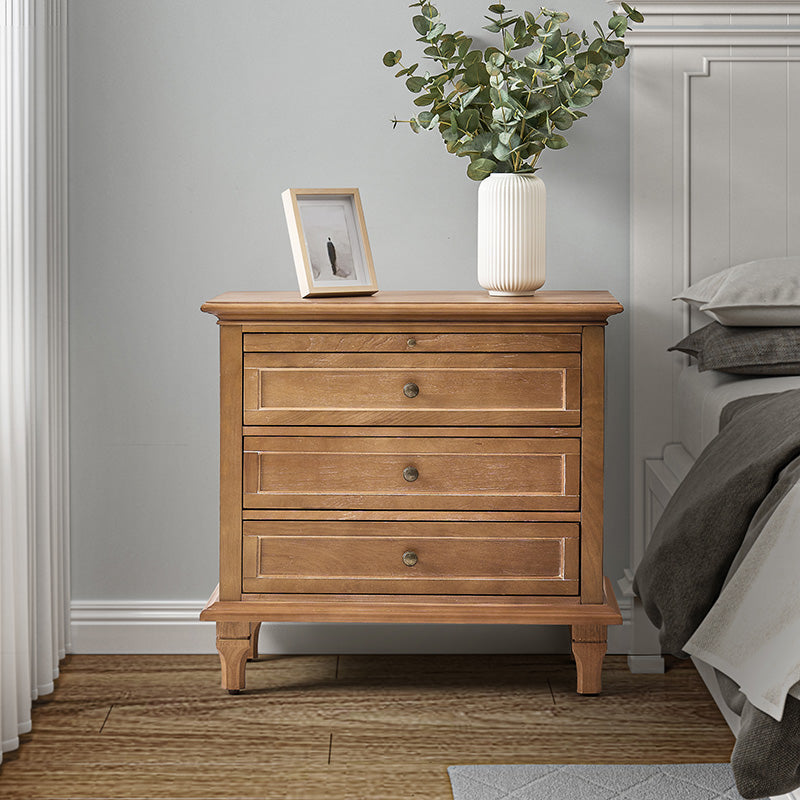 Galatea 3 - Drawer Nightstand Chest with Built-In Outlets