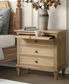 Galatea 3 - Drawer Nightstand Chest with Built-In Outlets