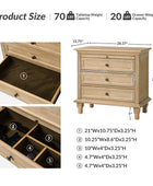 Galatea 3 - Drawer Nightstand Chest with Built-In Outlets