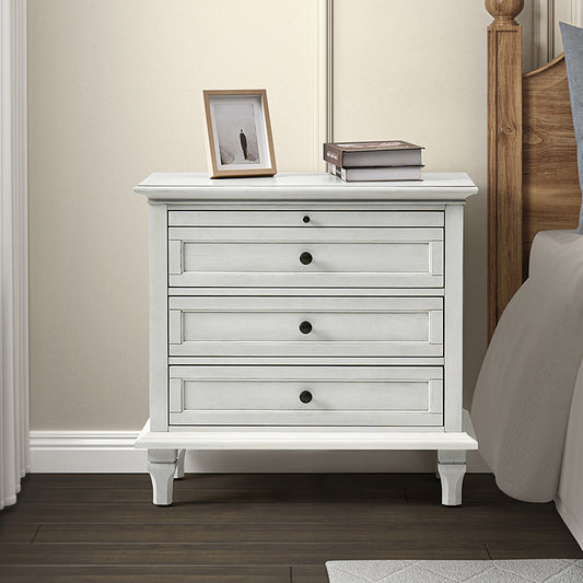 Galatea 3 - Drawer Nightstand Chest with Built-In Outlets
