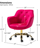 Jovida Velvet Tufted Office Chair