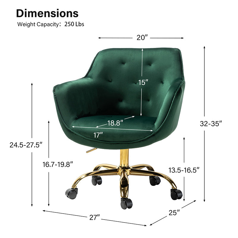 Jovida Velvet Tufted Office Chair