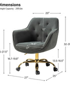 Jovida Velvet Tufted Office Chair