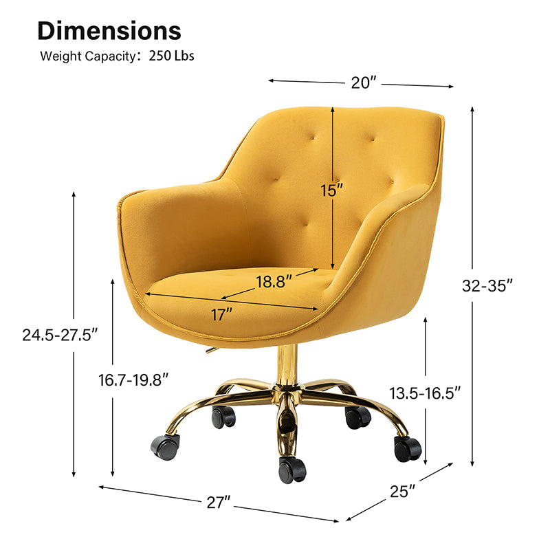 Jovida Velvet Tufted Office Chair