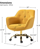 Jovida Velvet Tufted Office Chair