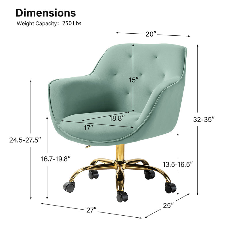 Jovida Velvet Tufted Office Chair