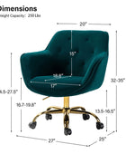 Jovida Velvet Tufted Office Chair