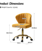 Chandra Velvet Office Chair