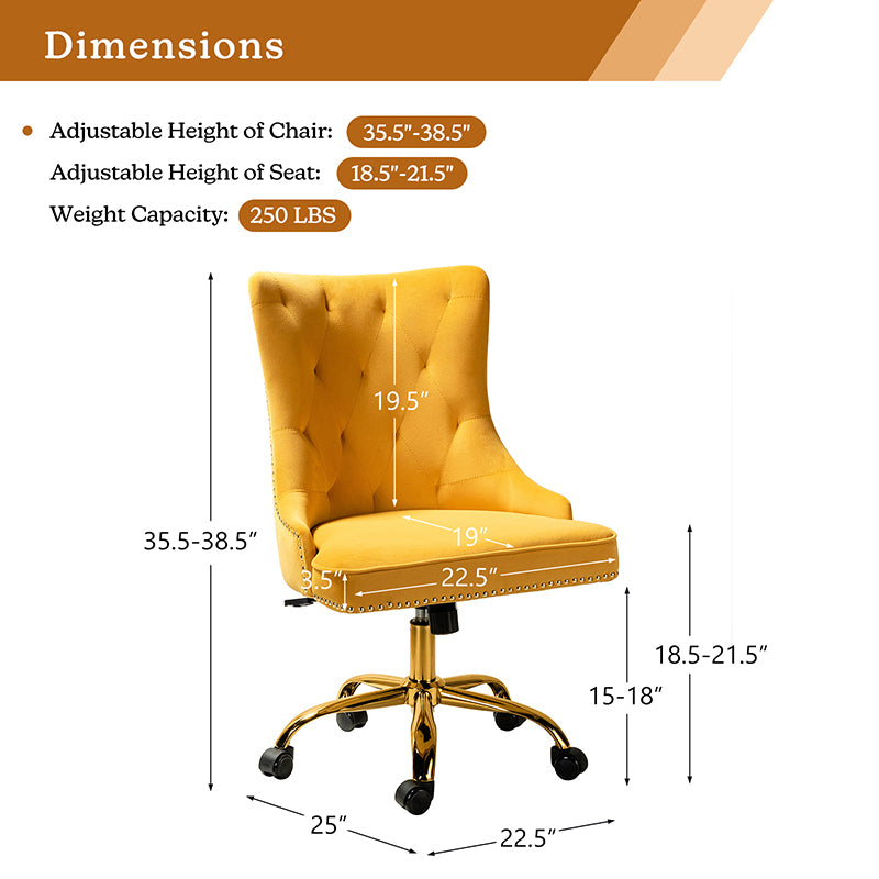 Adega Velvet Adjustable Office Chair