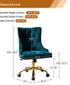 Adega Velvet Adjustable Office Chair