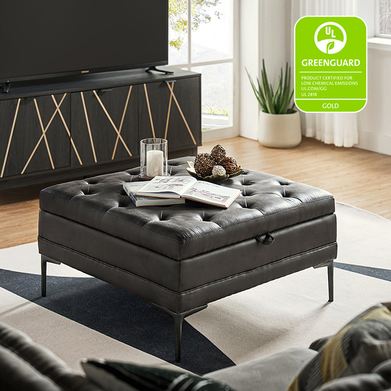 Hartmut Lift Top Shelved Storage Cocktail Ottoman