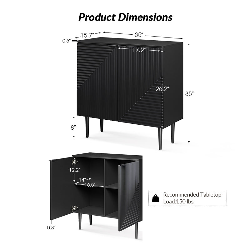 Lasse 35" Tall+2-Door Accent Cabinet