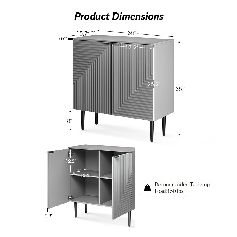 Lasse 35" Tall+2-Door Accent Cabinet