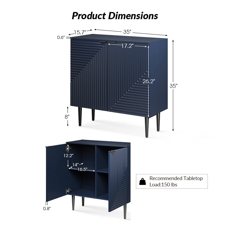 Lasse 35" Tall+2-Door Accent Cabinet