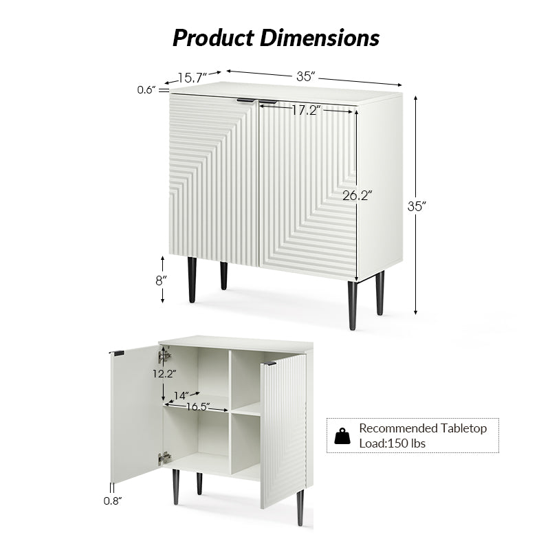 Lasse 35" Tall+2-Door Accent Cabinet