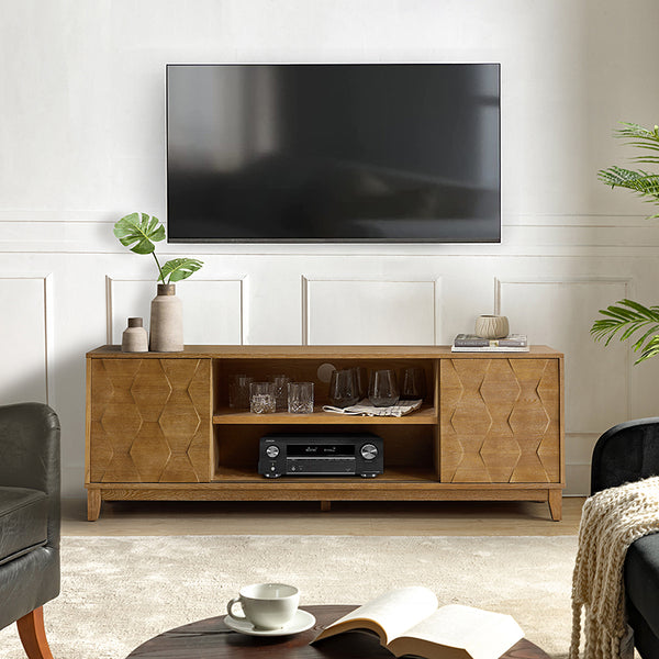 3D Geometric TV Stand for 78 Inch TVs