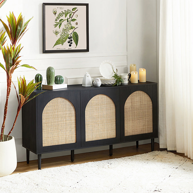 Posey 56" Wide Wood and Rattan  Sideboard