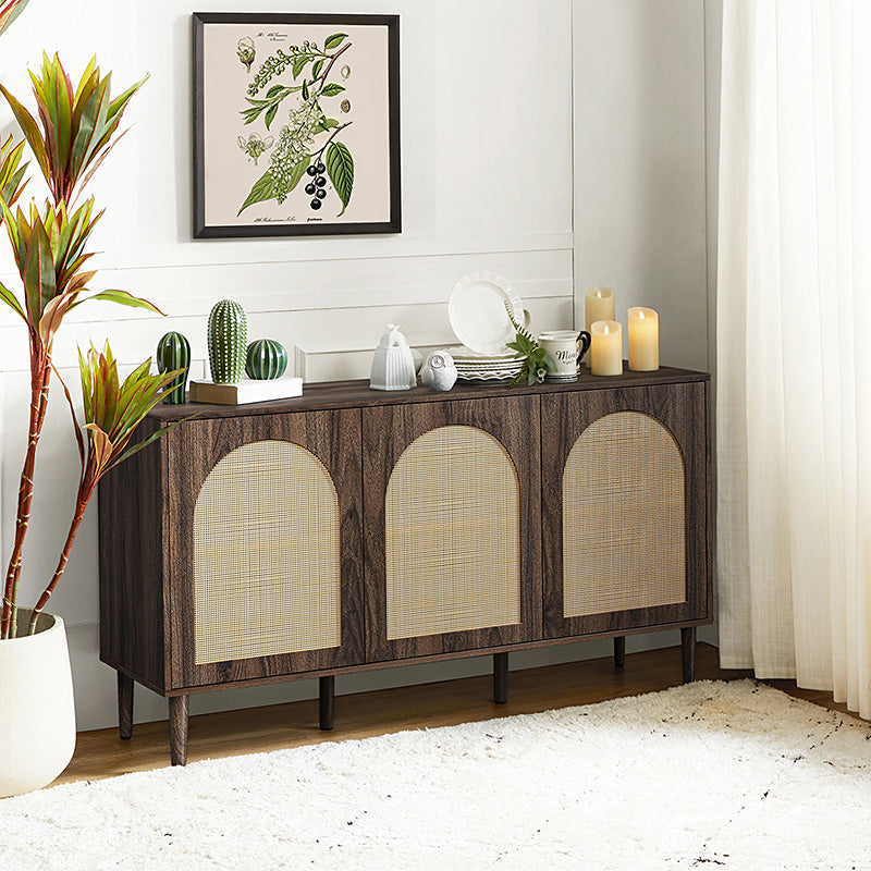 Posey 56" Wide Wood and Rattan  Sideboard