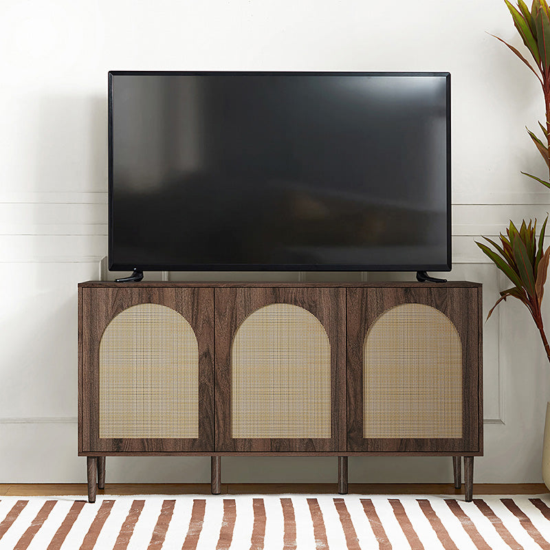 Posey 56" Wide Wood and Rattan  Sideboard